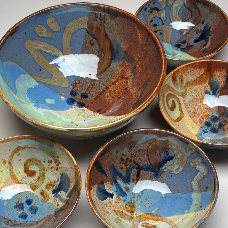 Medium Bowl Set Multi Glaze