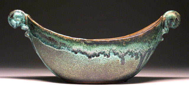 Boat Bowl in Green Matte Glaze