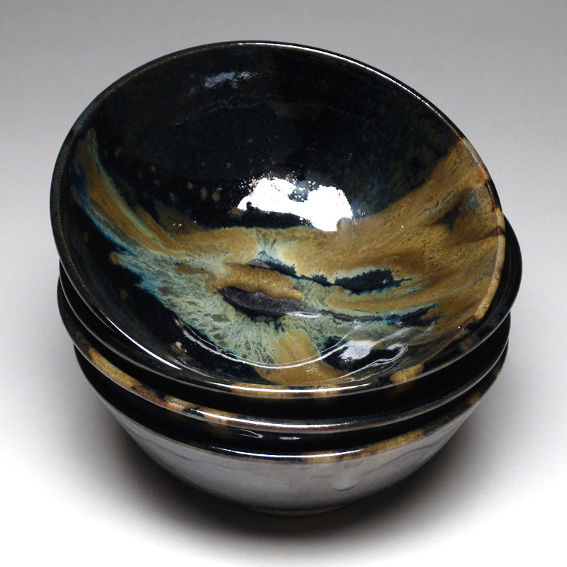 Soup Bowl in Black and Teal