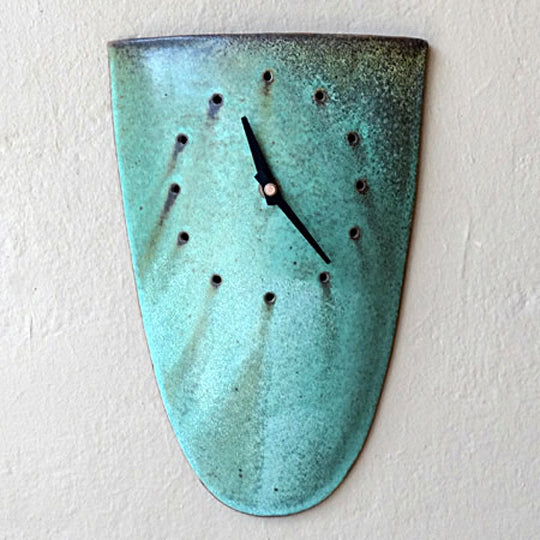 Sheild Clock in Green Matte