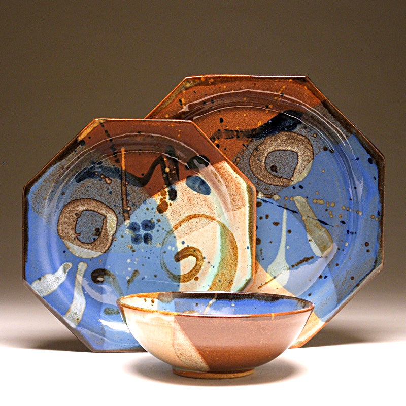 Whole Place Setting in Multi Glaze