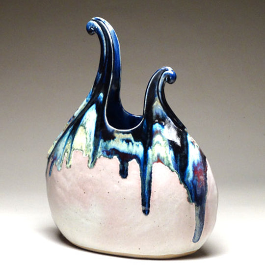 Flame Vase in Sapphire Glaze