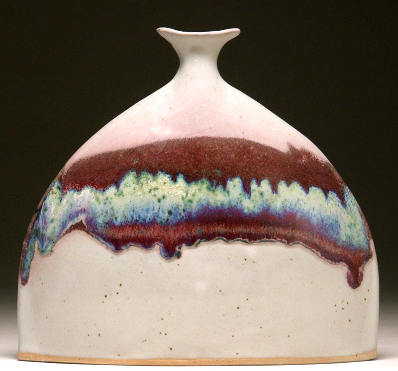 Flounder Vase in Springtime Glaze