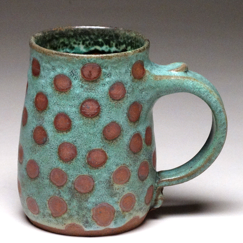 Pint Mug in Green with Dot Glaze