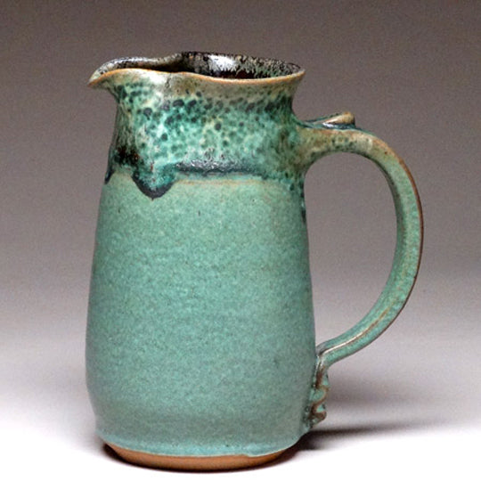 Wheelthrown Pitcher in Green Matte Glaze