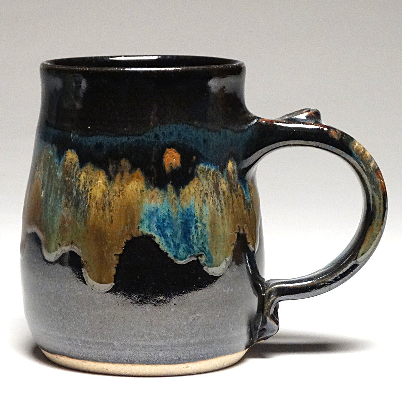 Mug in Black and Teal Glaze