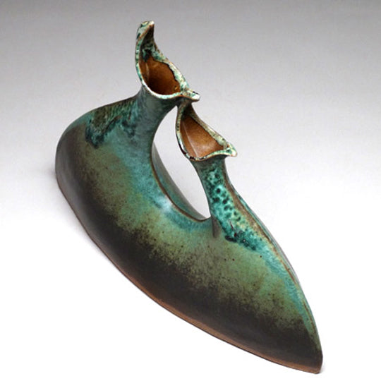 Teardrop Vase in Green Matte Glaze