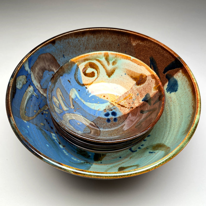 Large Bowl Set Multi Glaze