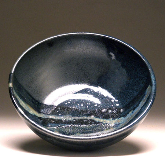 Large Serving Bowl in Black and Teal Glaze
