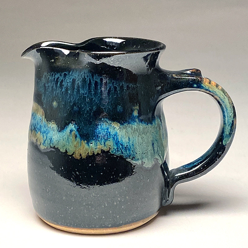 Small Pitcher in Black and Teal