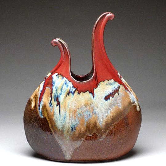 Flame Vase in Autumn Glaze