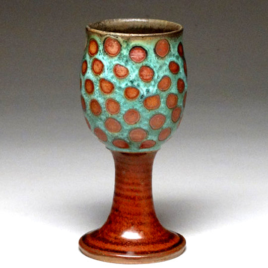 Goblet in Green Dotted Glaze