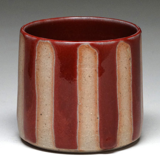 Highball Cup in Copper Red with Stripe Glaze