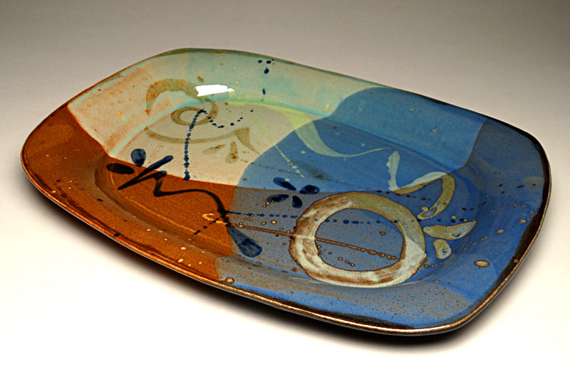 Large Serving Platter in Multi Glaze