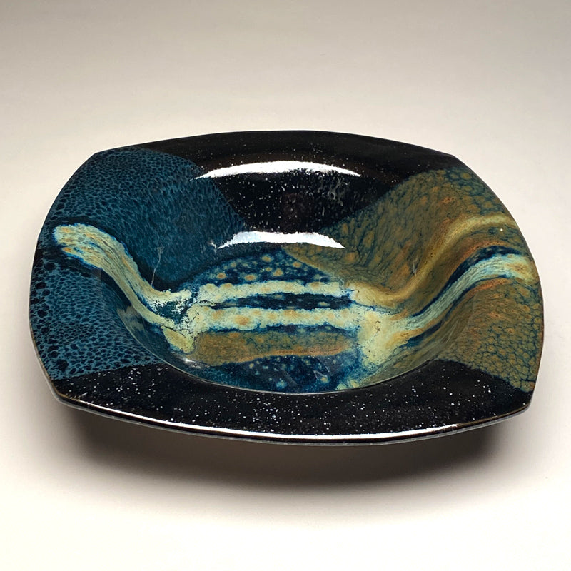 Pasta Bowl in Black and Teal