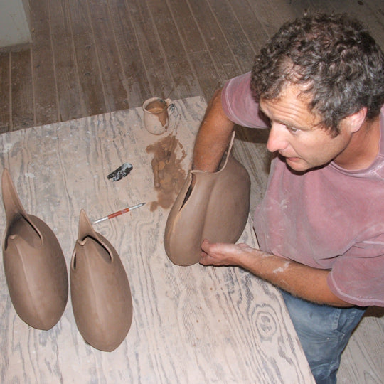 Rob Mangum Slab Building a Flame Vase