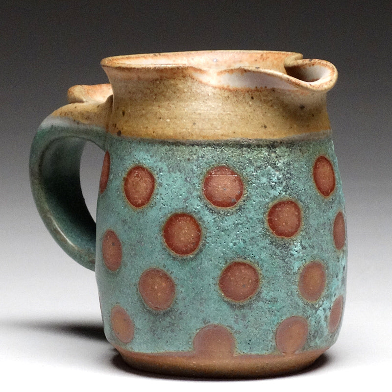 Small Pitcher in Green with Dot Glaze