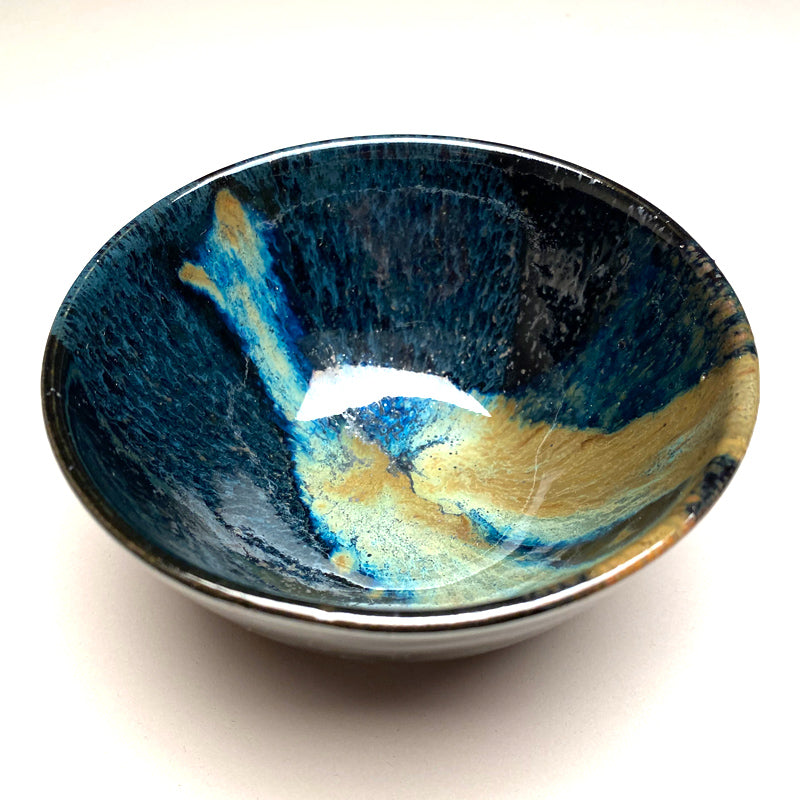 Small Bowl in Black and Teal