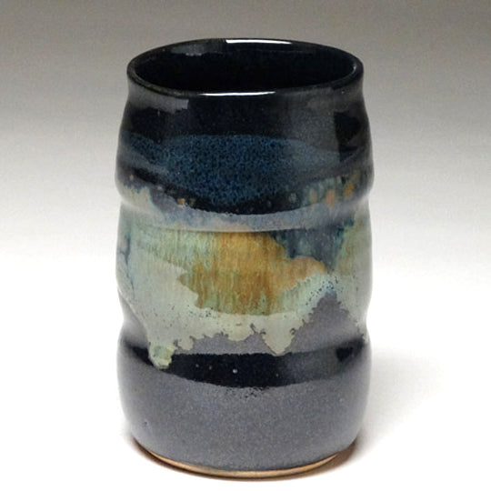 Tumbler in Black and Teal Glaze