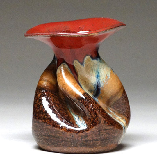Twist Neck Vase in Autumn Glaze